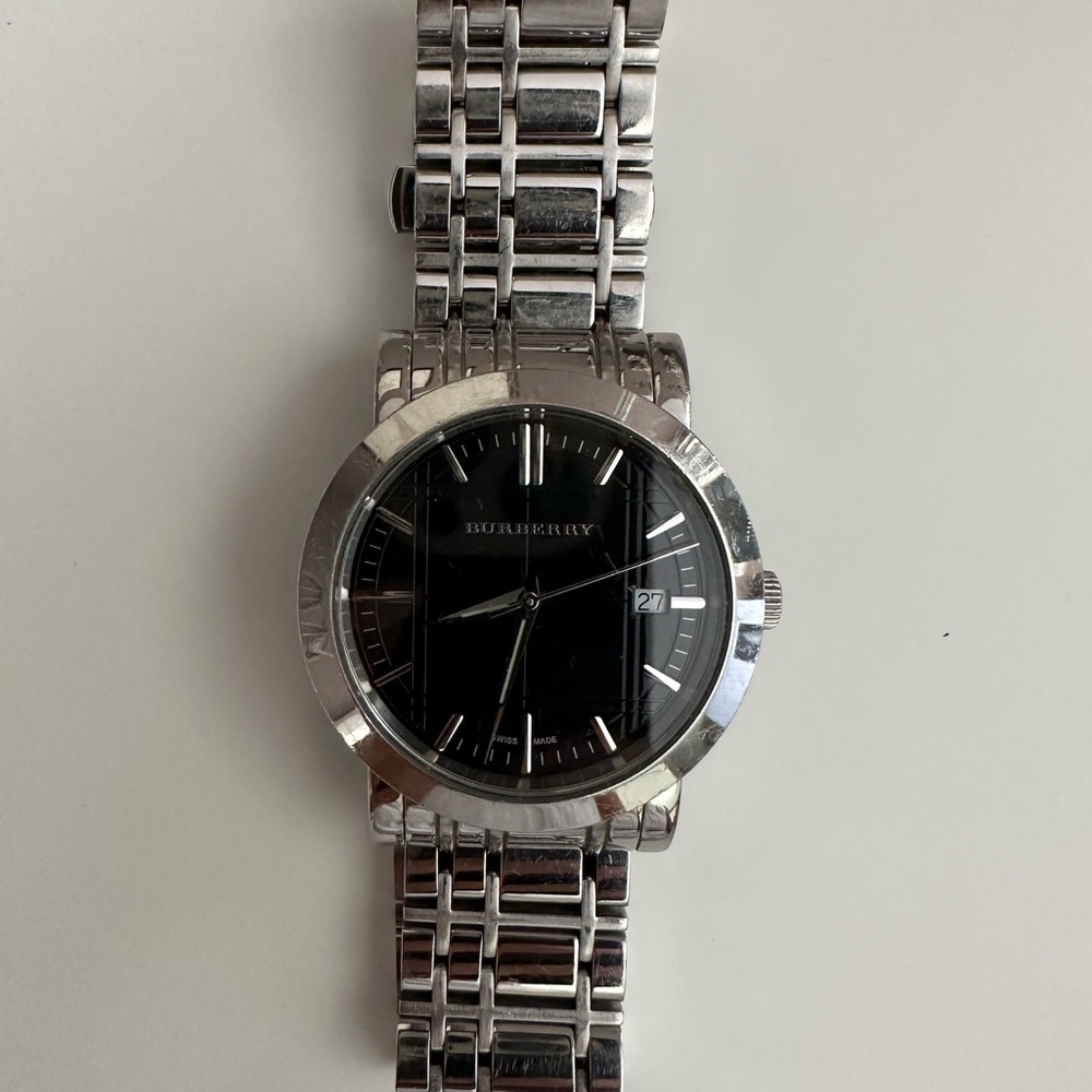 Burberry Heritage Stainless Steel Black Dial Watch.